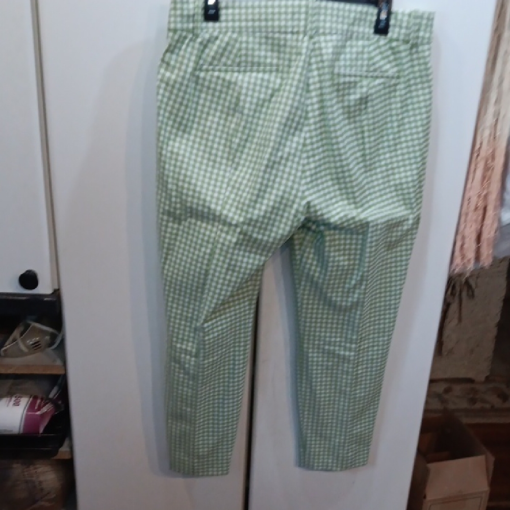 J. Crew Green Checkered Ankle Pants - Picture 7 of 11